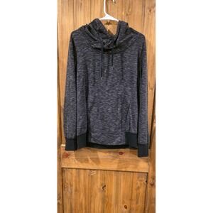 Kiwi Kate Pullover Hoodie Womens XL Heather Gray Knit Cowl Neck Kangaroo Pocket